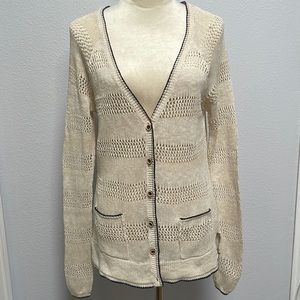 Lucky Brand Knit Cream Cardigan with Pockets